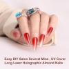 imagePolychromeampampair Press On Nails Athena  Medium Coffin Chrome Gold Foil French Tips Press On Nails  15 Sizes Glossy Sparkly False Nails  Reusable Fake Nails with Glue On Nails Kit  Salon QualityRuby Nebula