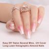 imagePolychromeampampair Press On Nails Athena  Medium Coffin Chrome Gold Foil French Tips Press On Nails  15 Sizes Glossy Sparkly False Nails  Reusable Fake Nails with Glue On Nails Kit  Salon QualityDawns Embrace
