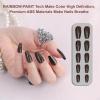 imagePolychromeampampair Press On Nails Athena  Medium Coffin Chrome Gold Foil French Tips Press On Nails  15 Sizes Glossy Sparkly False Nails  Reusable Fake Nails with Glue On Nails Kit  Salon QualityCosmic