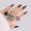 imagePolychromeampampair Press On Nails Athena  Medium Coffin Chrome Gold Foil French Tips Press On Nails  15 Sizes Glossy Sparkly False Nails  Reusable Fake Nails with Glue On Nails Kit  Salon QualityCosmic