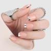 imagePolychromeampampair Press On Nails Athena  Medium Coffin Chrome Gold Foil French Tips Press On Nails  15 Sizes Glossy Sparkly False Nails  Reusable Fake Nails with Glue On Nails Kit  Salon QualityTrailblazer