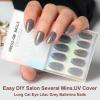 imagePolychromeampampair Press On Nails Galaxy  Short Almond Sparkly Black Press On Nails  15 Sizes Metallic Shimmer SemiTransparent False Nails  Reusable Fake Nails with Glue On Nails Kit  Salon QualityGalaxy