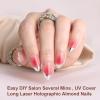imagePolychromeampampair Press On Nails Mechanical Heart  Short Almond Velvet Pink Silver French Tips Press On Nails  15 Sizes Opaque False Nails  Reusable Fake Nails with Glue On Nails Kit  Salon QualityMechanical Heart