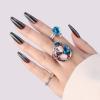 imagePolychromeampampair Press On Nails Mechanical Heart  Short Almond Velvet Pink Silver French Tips Press On Nails  15 Sizes Opaque False Nails  Reusable Fake Nails with Glue On Nails Kit  Salon QualityAurora Borealis