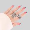 imagePolychromeampampair Press On Nails Mechanical Heart  Short Almond Velvet Pink Silver French Tips Press On Nails  15 Sizes Opaque False Nails  Reusable Fake Nails with Glue On Nails Kit  Salon QualityMechanical Heart
