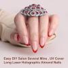 imagePolychromeampampair Press On Nails Mechanical Heart  Short Almond Velvet Pink Silver French Tips Press On Nails  15 Sizes Opaque False Nails  Reusable Fake Nails with Glue On Nails Kit  Salon QualityRed High Heels