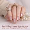 imagePolychromeampampair Press On Nails Mechanical Heart  Short Almond Velvet Pink Silver French Tips Press On Nails  15 Sizes Opaque False Nails  Reusable Fake Nails with Glue On Nails Kit  Salon QualityAthena