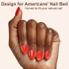 imagePolychromeampampair Press On Nails Strawberry Meringue  Short Squoval Solid Light Pink Press On Nails  15 Sizes 30 Opaque Soft Gel False Nails  Reusable Fake Nail with Glue On Nails Kit  Salon QualityGrapefruit Tango