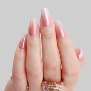 imagePolychromeampampair Press On Nails Athena  Medium Coffin Chrome Gold Foil French Tips Press On Nails  15 Sizes Glossy Sparkly False Nails  Reusable Fake Nails with Glue On Nails Kit  Salon QualityDawns Embrace