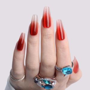 imagePolychromeampampair Press On Nails Mechanical Heart  Short Almond Velvet Pink Silver French Tips Press On Nails  15 Sizes Opaque False Nails  Reusable Fake Nails with Glue On Nails Kit  Salon QualityRuby Nebula