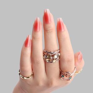 imagePolychromeampampair Press On Nails Mechanical Heart  Short Almond Velvet Pink Silver French Tips Press On Nails  15 Sizes Opaque False Nails  Reusable Fake Nails with Glue On Nails Kit  Salon QualityYoung Love