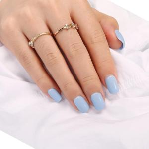 imagePolychromeampampair Press On Nails Strawberry Meringue  Short Squoval Solid Light Pink Press On Nails  15 Sizes 30 Opaque Soft Gel False Nails  Reusable Fake Nail with Glue On Nails Kit  Salon QualityBlue Milkshake