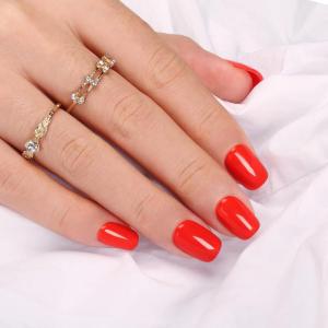 imagePolychromeampampair Press On Nails Strawberry Meringue  Short Squoval Solid Light Pink Press On Nails  15 Sizes 30 Opaque Soft Gel False Nails  Reusable Fake Nail with Glue On Nails Kit  Salon QualityGrapefruit Tango
