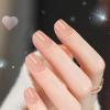 imagePolychromeampampair Press On Nails  Glossy Nude ampamp French  Short Squoval Nails Medium Almond Nails Reusable Nail Kits