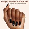 imagePolychromeampampair Press On Nails Medium Almond ABS Natural Fit Fake Nails with Jelly Glue Reusable Manicure Glue On Nails Woman and Girl False Nails UV Gel Cover Acrylic Nail 15Sizes 30PCS Glossy Black