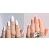 imagePolychromeampampair Press On Nails White ampamp French  Medium Short Almond Nails Reusable Nail Kits